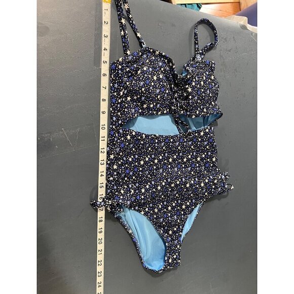 Aerie One-Piece Swimsuit Small With Star print Cut out Beach Vacation tropical - Picture 4 of 8